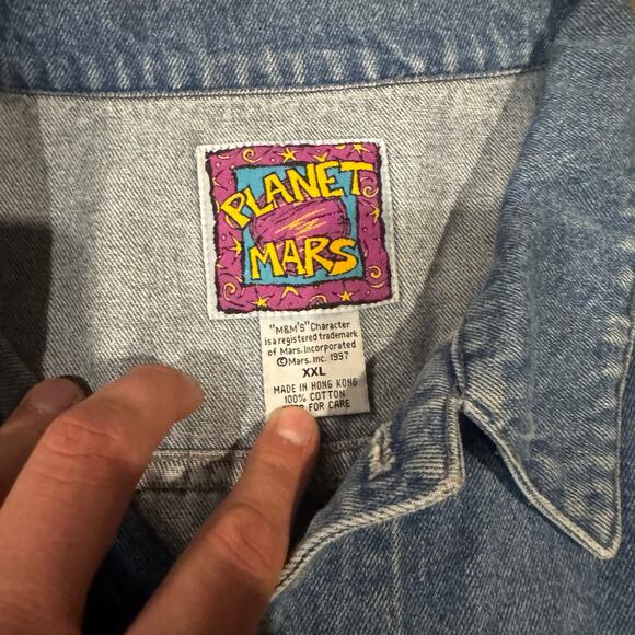 Planet MARS Vintage Retro 1997 M&M Denim Jacket Size 2XL XXL - Picture 6 of 6